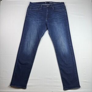 Gap Soft Wear Slim Denim Jeans Mens 36x32 Blue Dark Wash Stretch Pants